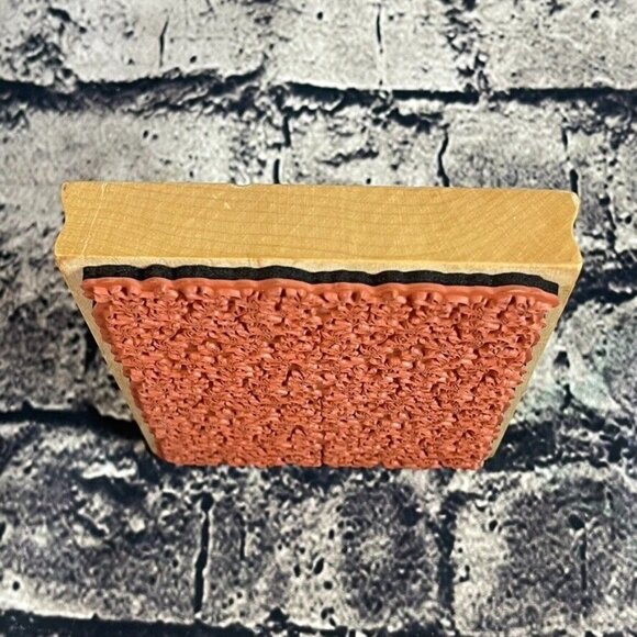 inkadinkado Rubber Stamp Wood Block floral background butterfly - Picture 2 of 7